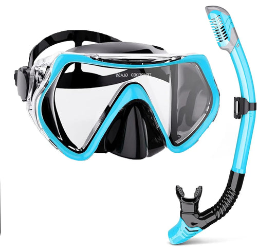 Adult Snorkel Mask - Anti-Fog, Shockproof Design with Wide 180° Vision