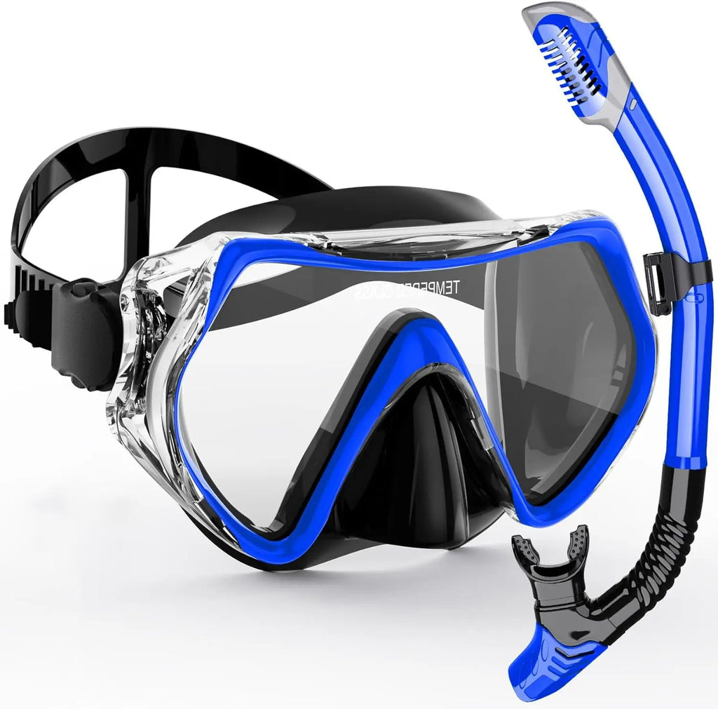 Adult Snorkel Mask - Anti-Fog, Shockproof Design with Wide 180° Vision
