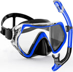 Adult Snorkel Mask - Anti-Fog, Shockproof Design with Wide 180° Vision