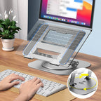 Aluminum Laptop Stand - 360° Rotatable Design for Ergonomic Work Setup