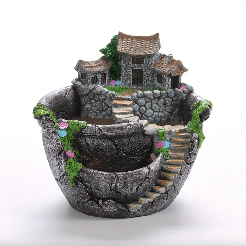 Antique Architectural Flowerpot – Stylish Tabletop or Patio Decoration