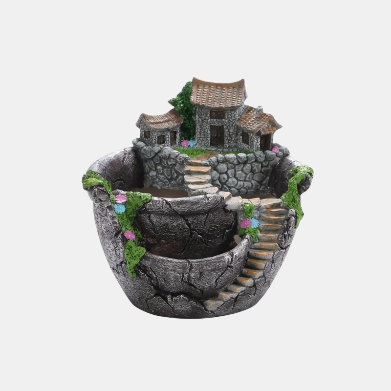 Antique Architectural Flowerpot – Stylish Tabletop or Patio Decoration