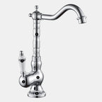 Antique Brass Kitchen Faucet with Ceramic Lever – 360° Rotating Mixer Tap 0