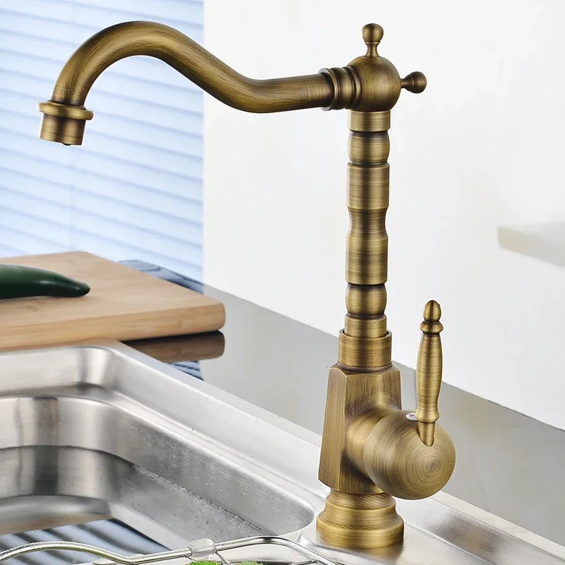 Antique Wash Tray with 360° Rotating Spout – Elegant Kitchen Sink Fixture 4