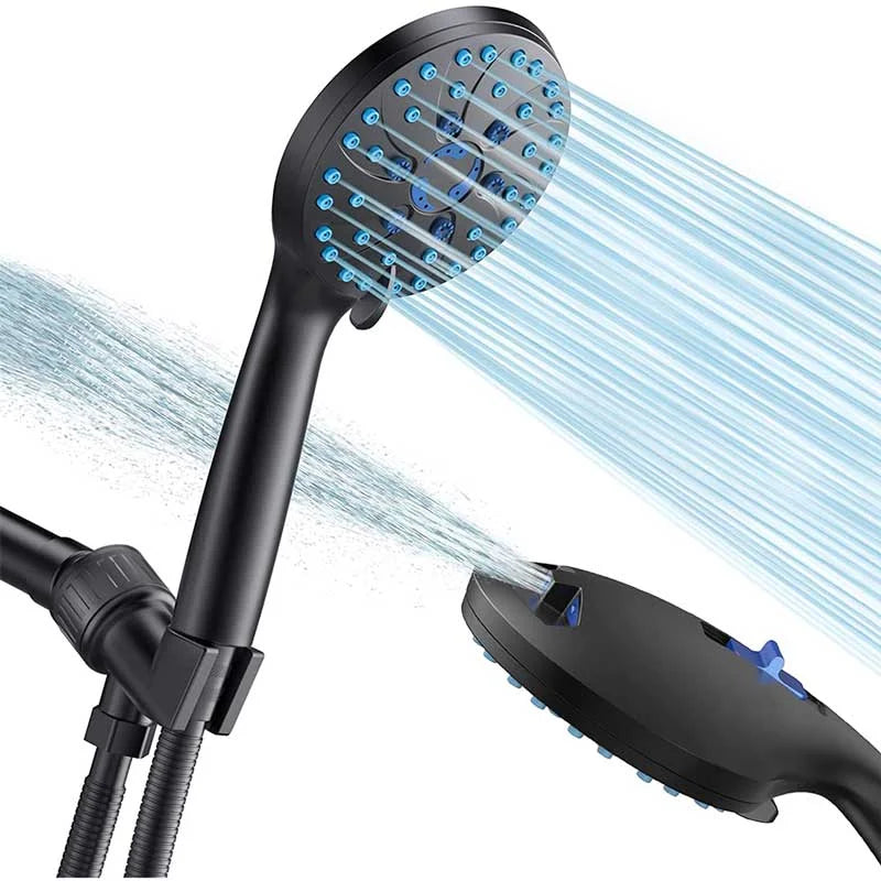 Shower Head with 2-Speed Spray Gun – Convenient & Hygienic Bathing Solution-Unique Casa-Black-Unique Casa
