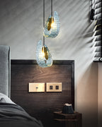 Art Glass Chandelier - Stunning Peacock Blue Design for Luxury Home Décor