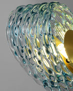 Art Glass Chandelier - Stunning Peacock Blue Design for Luxury Home Décor