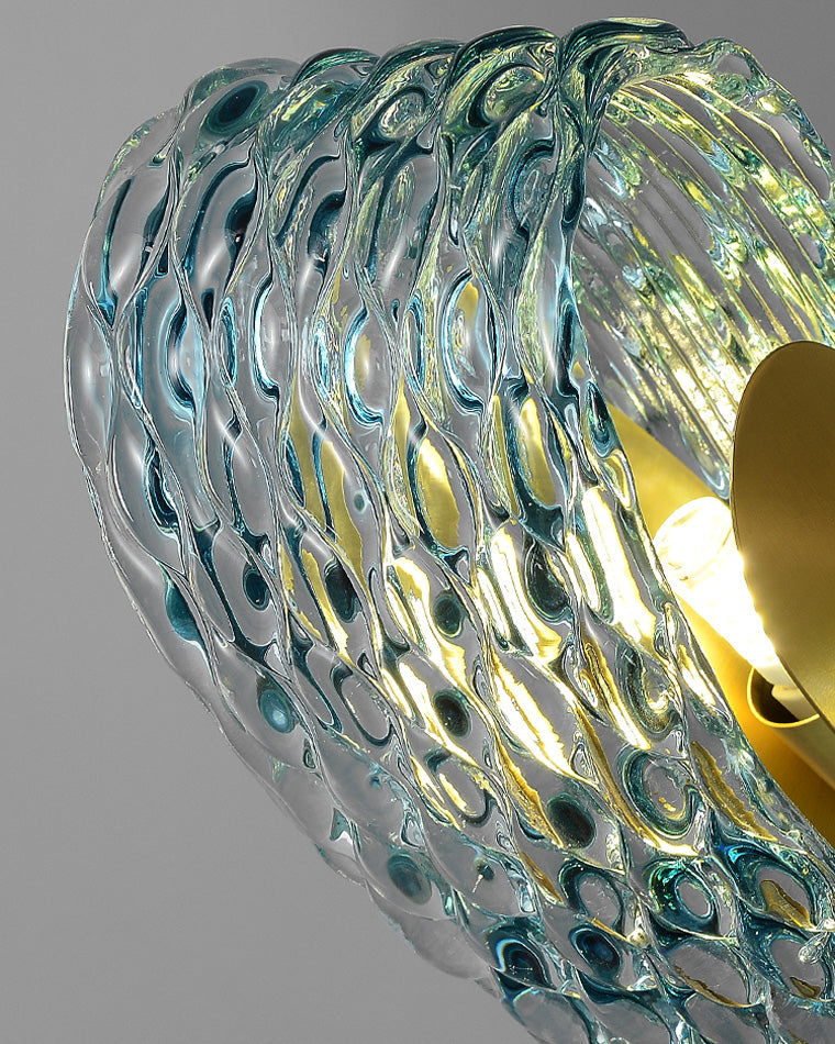 Art Glass Chandelier - Stunning Peacock Blue Design for Luxury Home Décor