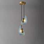 Art Glass Chandelier - Stunning Peacock Blue Design for Luxury Home Décor