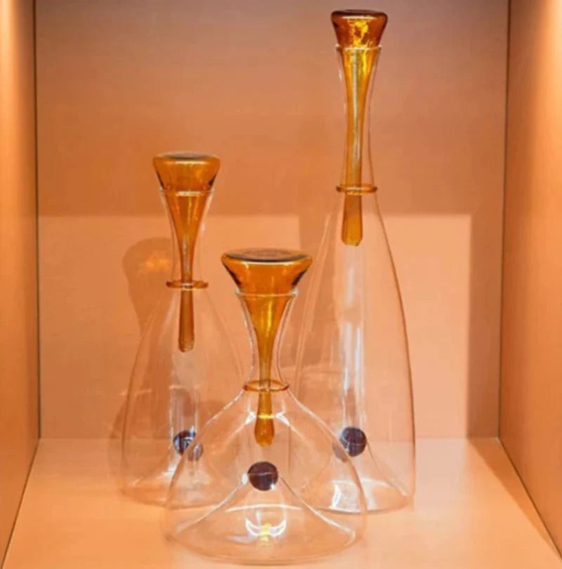 Artisan Hand-Blown Glass Carafe – Stylish Dining Table Accent-Carafes-Unique Casa-Unique Casa