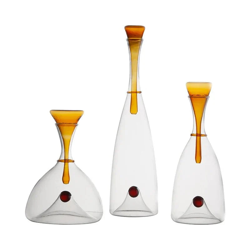 Artisan Hand-Blown Glass Carafe – Stylish Dining Table Accent-Carafes-Unique Casa-Unique Casa