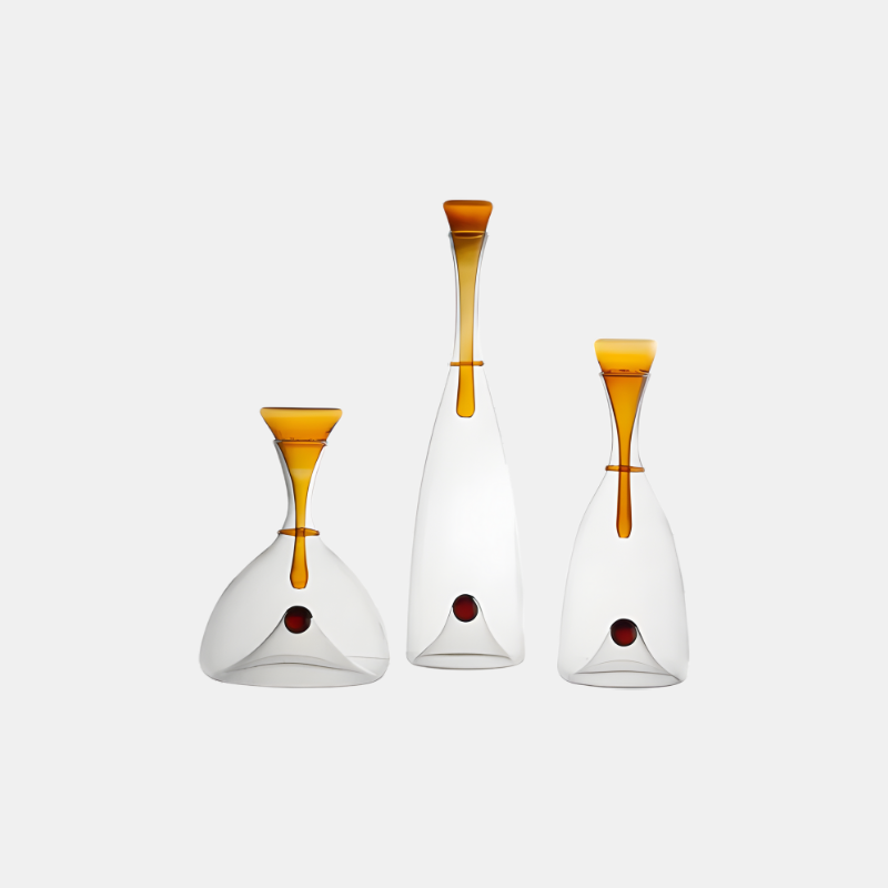 Artisan Hand-Blown Glass Carafe – Stylish Dining Table Accent-Carafes-Unique Casa-Ambre-Petit-Unique Casa