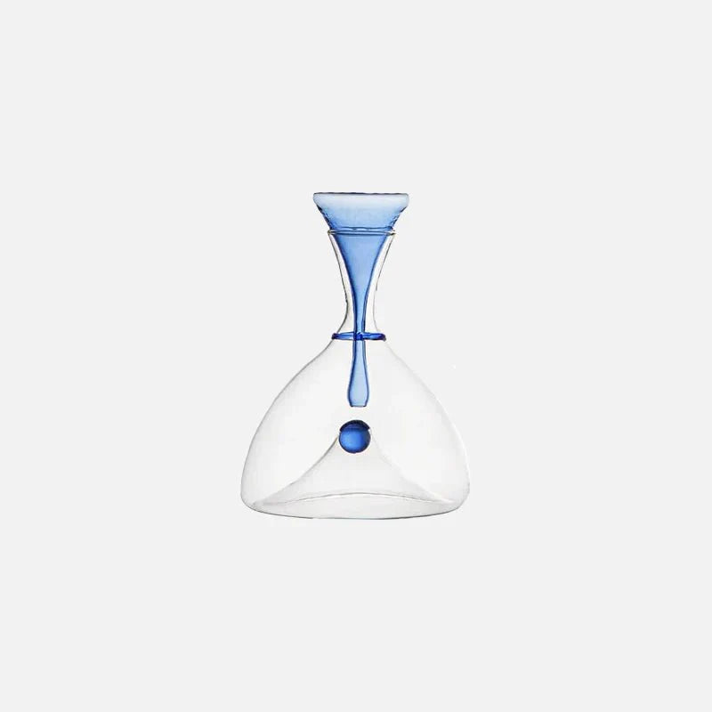 Artisan Hand-Blown Glass Carafe – Stylish Dining Table Accent-Carafes-Unique Casa-Bleu-Petit-Unique Casa
