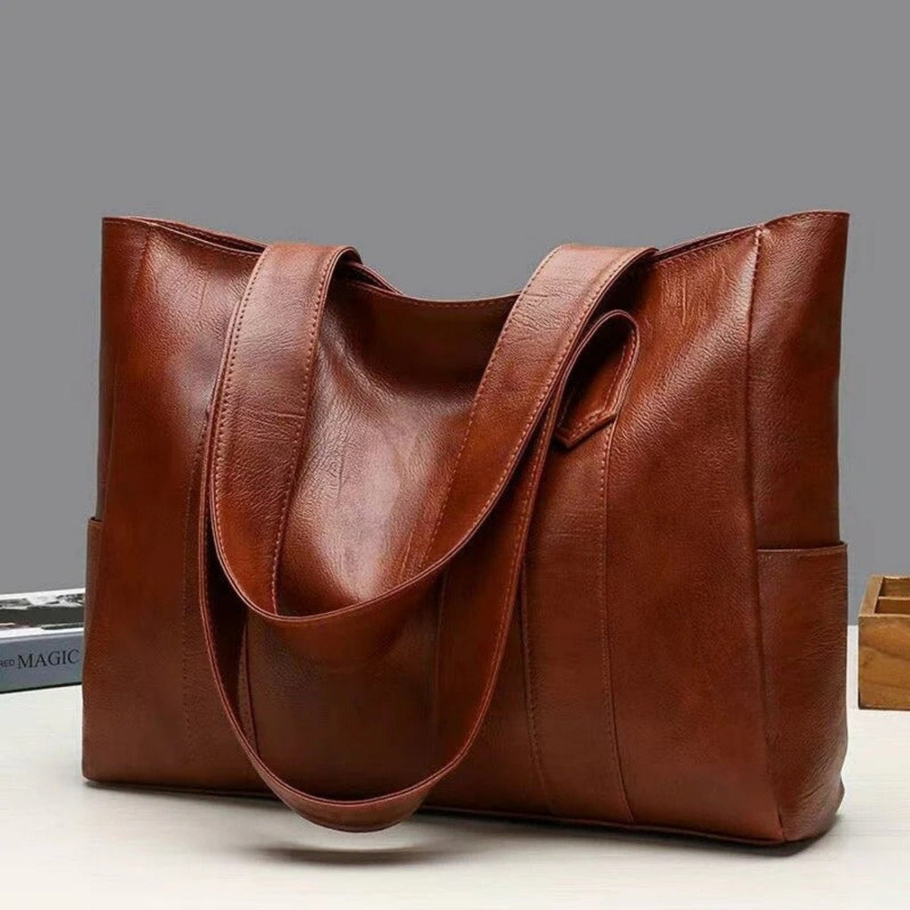 Vintage Leather Shoulder Handbag – Timeless Style with Durable Craftsmanship-Shoulder Bags-Unique Casa-Brown-Unique Casa