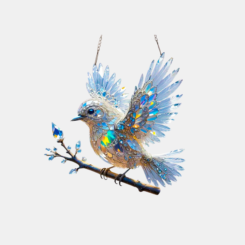 Bird Sculpture - Artistic Metal & Glass Design for Stylish Home Accents
