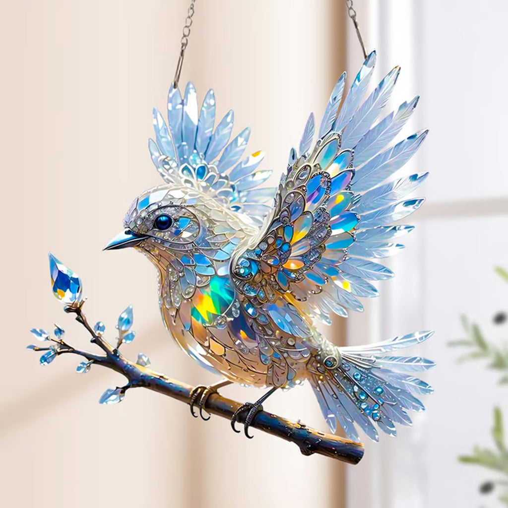 Bird Sculpture - Artistic Metal & Glass Design for Stylish Home Accents