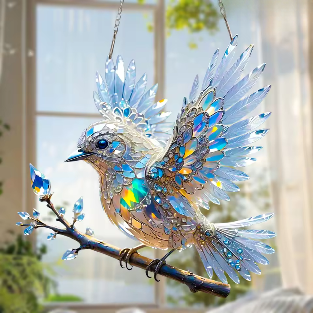 Bird Sculpture - Artistic Metal & Glass Design for Stylish Home Accents