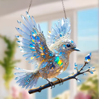 Bird Sculpture - Artistic Metal & Glass Design for Stylish Home Accents