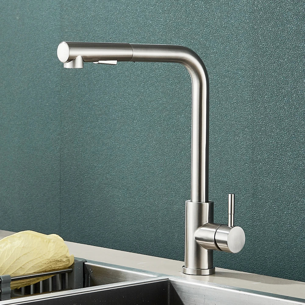 Black Kitchen Mixer Tap with Pull-Out Spray – 360° Rotating Sink Faucet 4
