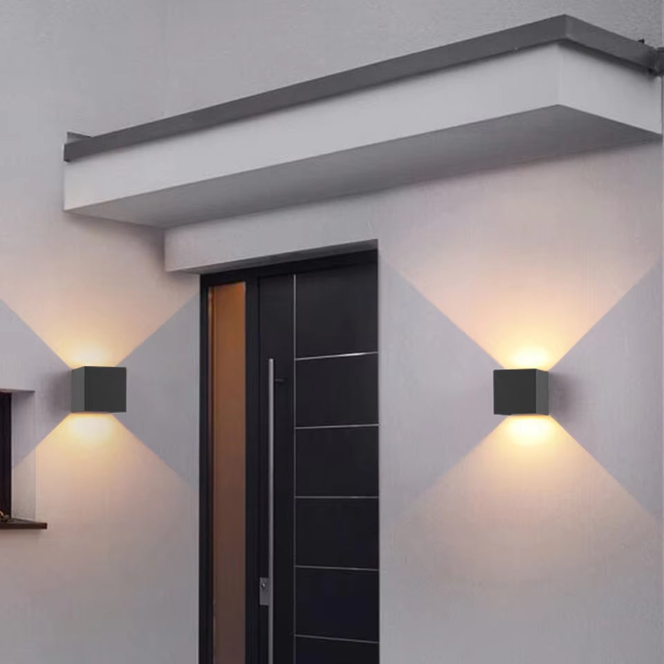 Black Outdoor Wall Lamp with Motion Sensor – Waterproof LED Light for Security