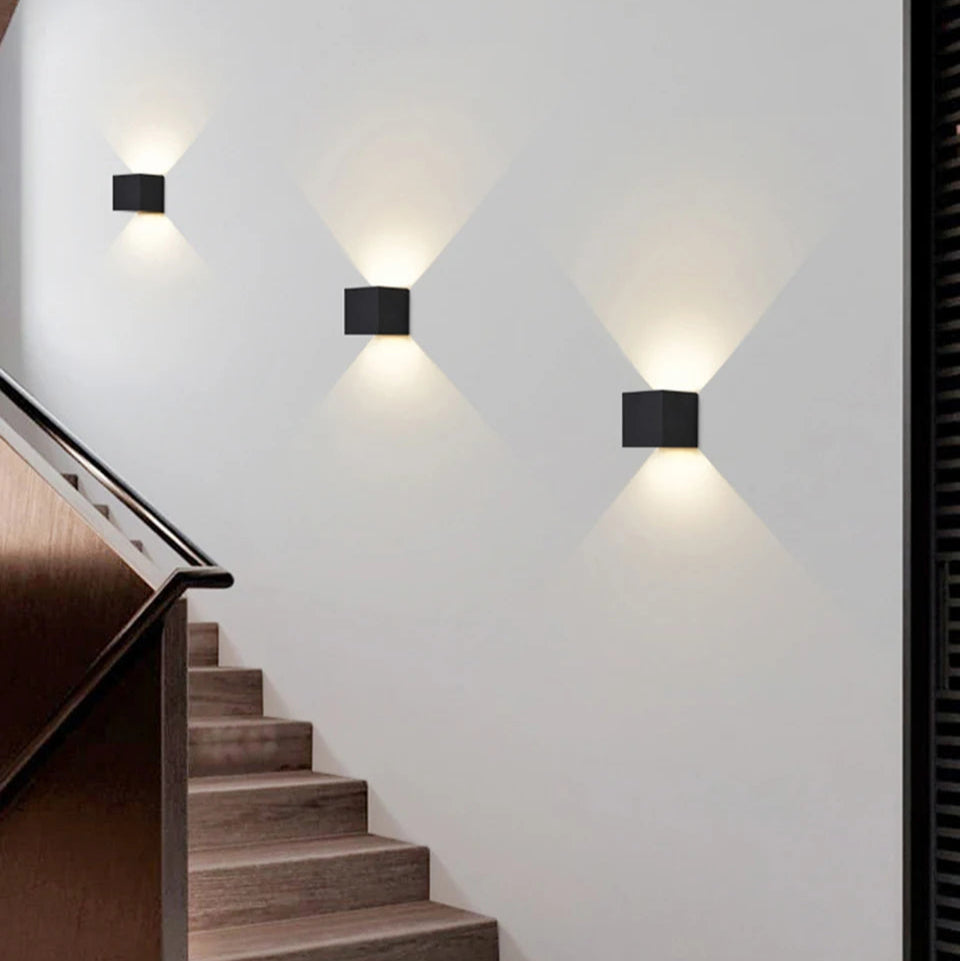 Black Outdoor Wall Lamp with Motion Sensor – Waterproof LED Light for Security