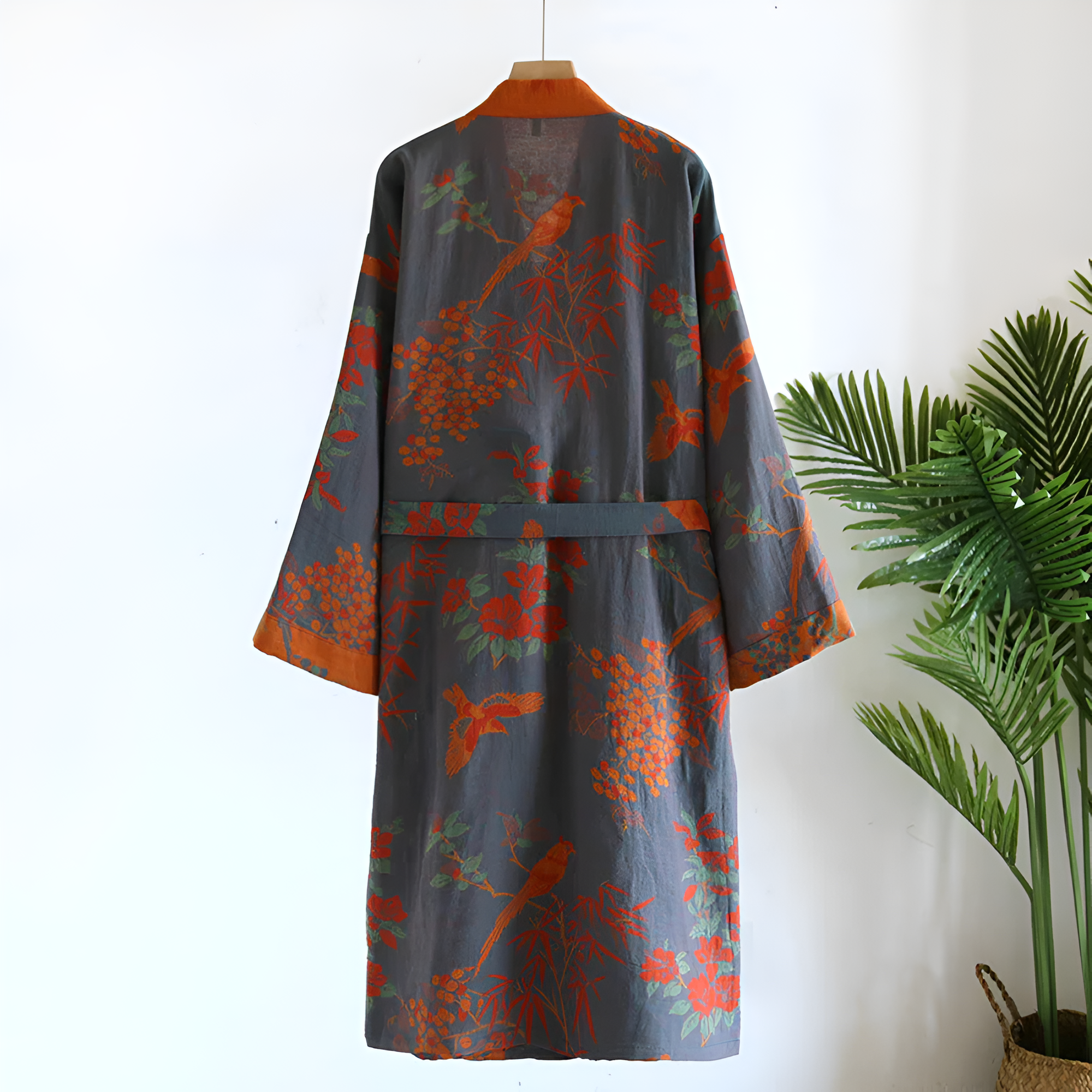 Breathable Cotton Waffle Bathrobe – Vintage Style Dressing Gown for Relaxation 3