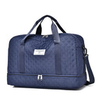 Carry-On Lightweight Travel Bag - Quilted Design with Shoe & Wet Compartment