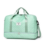 Carry-On Lightweight Travel Bag - Quilted Design with Shoe & Wet Compartment