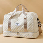 Carry-On Lightweight Travel Bag - Quilted Design with Shoe & Wet Compartment