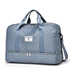 Carry-On Lightweight Travel Bag - Quilted Design with Shoe & Wet Compartment
