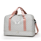 Carry-On Lightweight Travel Bag - Quilted Design with Shoe & Wet Compartment