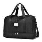 Carry-On Lightweight Travel Bag - Quilted Design with Shoe & Wet Compartment