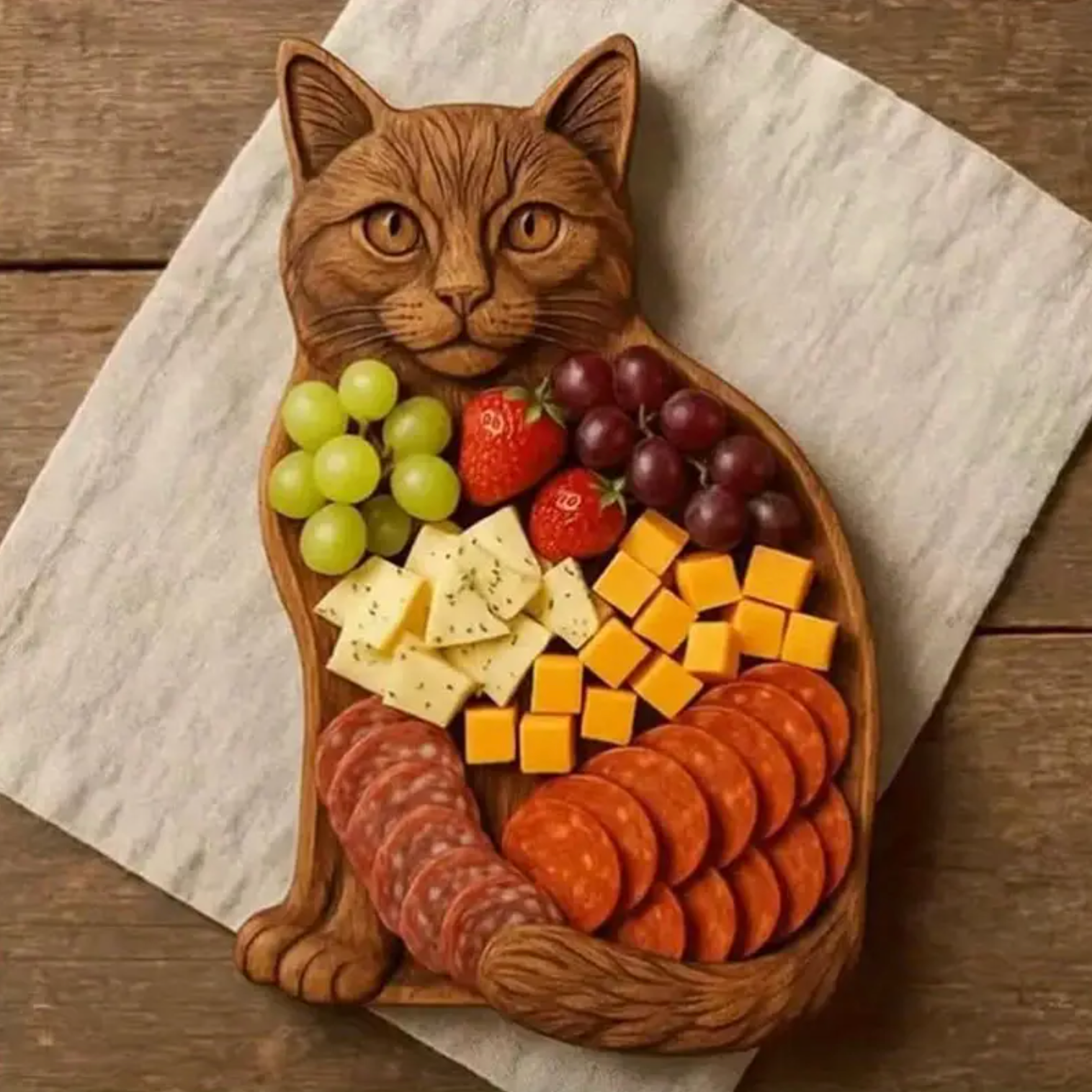 Cat-Shaped Charcuterie Platter – Unique Serving Plate for Home Entertaining