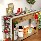 Christmas Table Runner with Pine Cone and Berry Design – Festive Holiday Decor 3