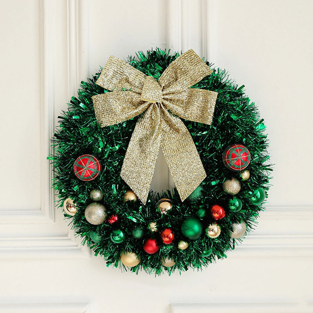 Christmas Wreath with Ornaments and Sparkling Bow – Festive Door Decor 3