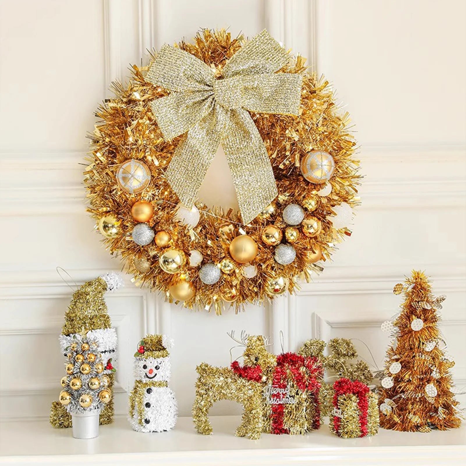 Christmas Wreath with Ornaments and Sparkling Bow – Festive Door Decor 4