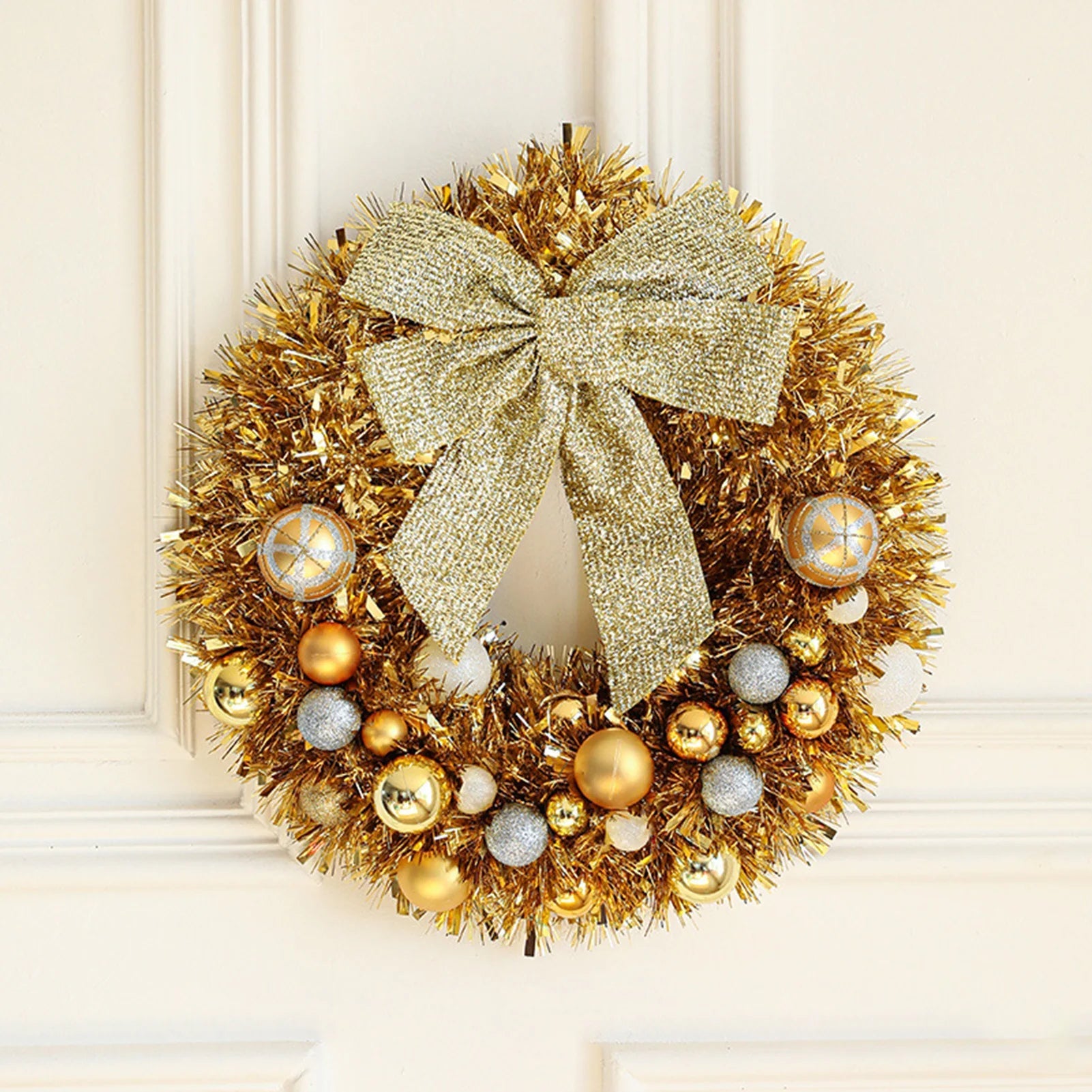 Christmas Wreath with Ornaments and Sparkling Bow – Festive Door Decor 6