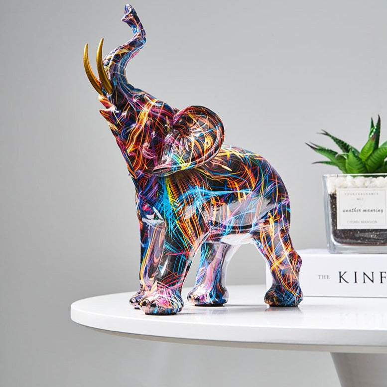 Colorful Elephant Statue – Unique Nordic Animal Decor for Home Accent 2