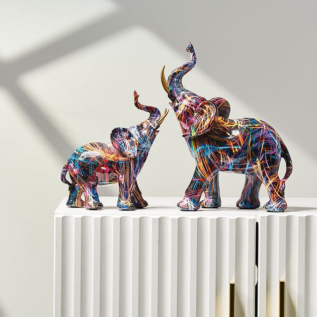 Colorful Elephant Statue – Unique Nordic Animal Decor for Home Accent 8