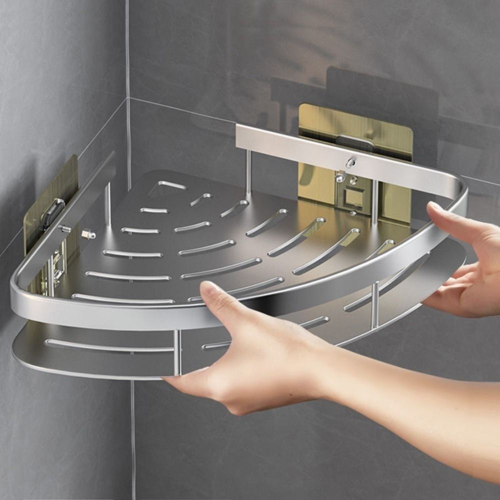Corner Shower Caddy - Modern Aluminum Bathroom Storage Organizer for Essentials 5