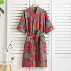Cotton Bathrobe with Vintage Design – Elegant Dressing Gown for Home Relaxation 4