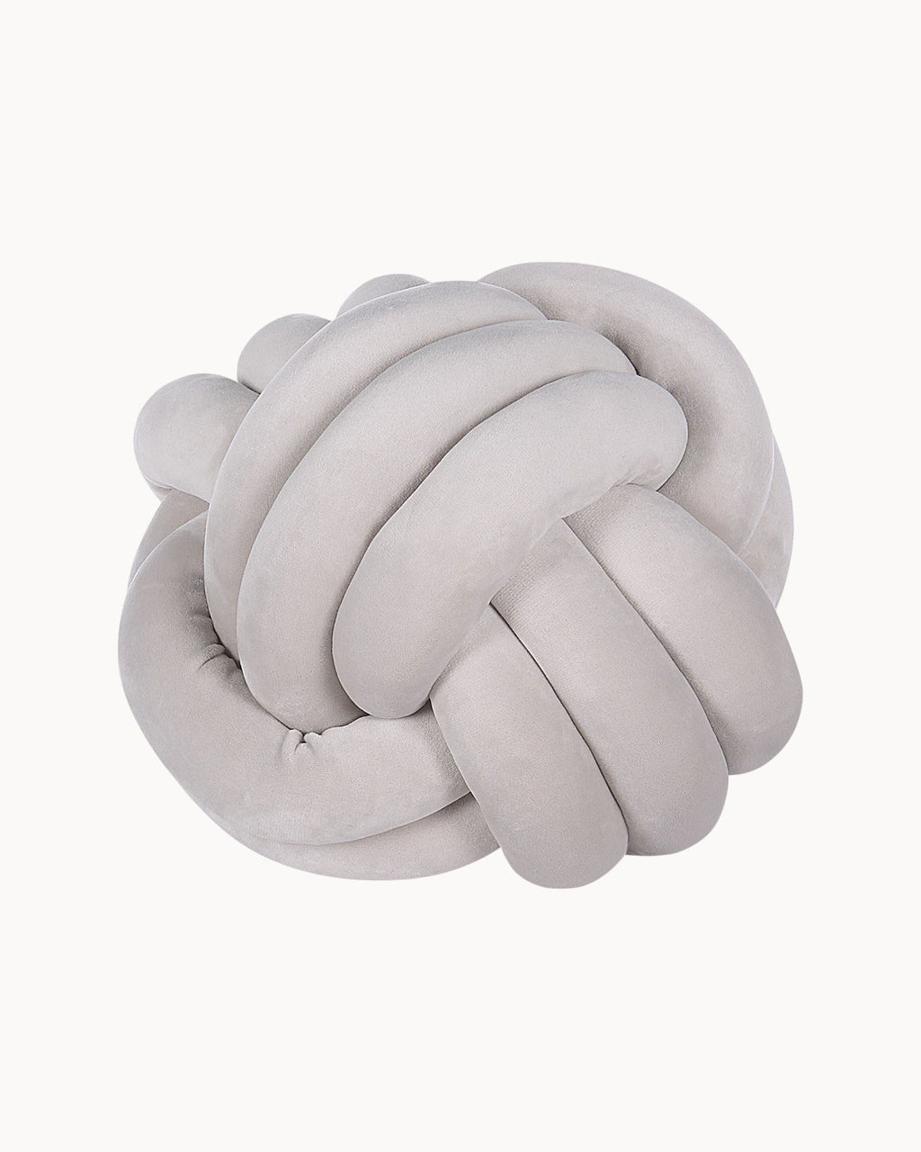 Decorative Velvet Knot Cushion – 20/30 cm in Mint Green, Light Grey & Black-Cushion-Light Grey-20 x 20 cm-Unique Casa