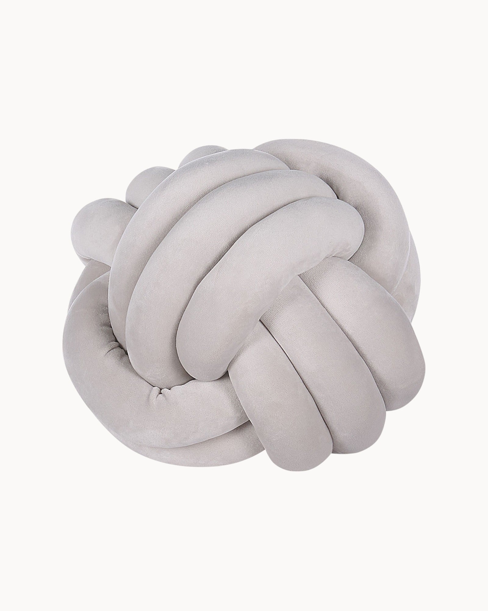 Decorative Velvet Knot Cushion – 20/30 cm in Mint Green, Light Grey & Black-Cushion-Light Grey-20 x 20 cm-Unique Casa