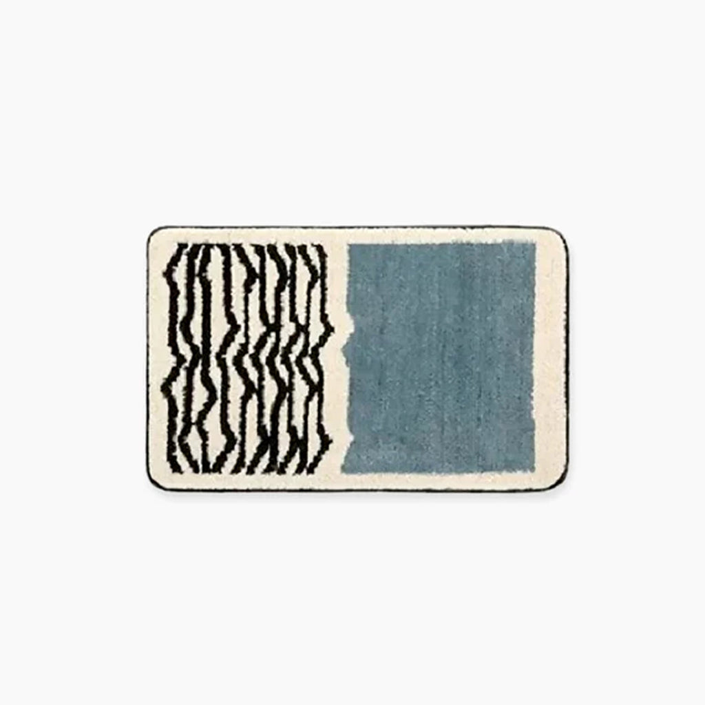 Elegant Handmade Bath Mat - Abstract Art Design, Plush & Absorbent for Home Bathrooms
