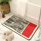 Elegant Handmade Bath Mat - Abstract Art Design, Plush & Absorbent for Home Bathrooms