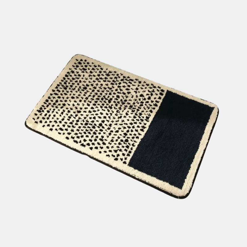 Elegant Handmade Bath Mat - Abstract Art Design, Plush & Absorbent for Home Bathrooms