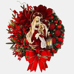 Elegant Christmas Door Wreath – Sacred-Inspired Holiday Garland Decor 0