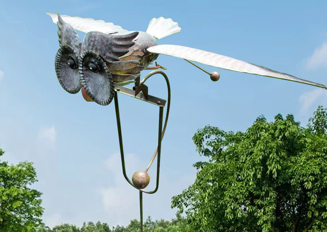 Elegant Metal Garden Windmill Sculpture – Movable Wings Decoration 4