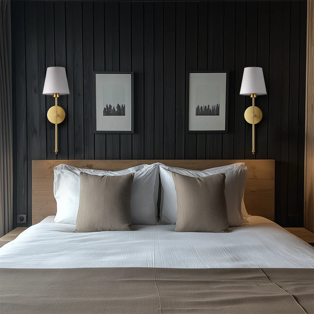 Elegant Wireless Wall Sconces Set of 2 – Black and Gold Wall Lamps for Home 2