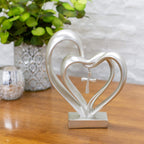 Entwined Heart & Cross Tabletop Sculpture – Decorative Table Accent for Weddings, Anniversaries & Gifts